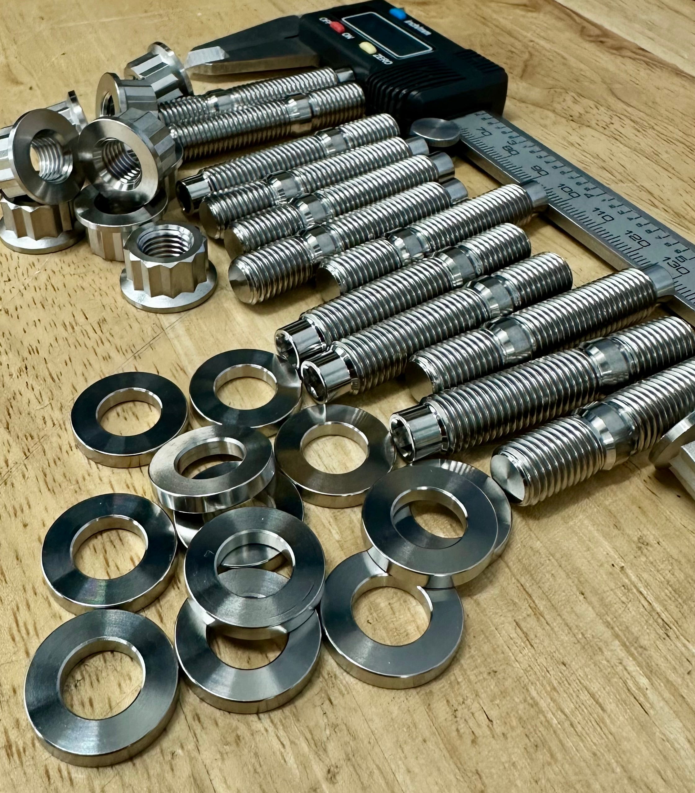 2JZ Exhaust Manifold Stud Kit – Grade 5 Titanium (Extended for 1/2” Flange)